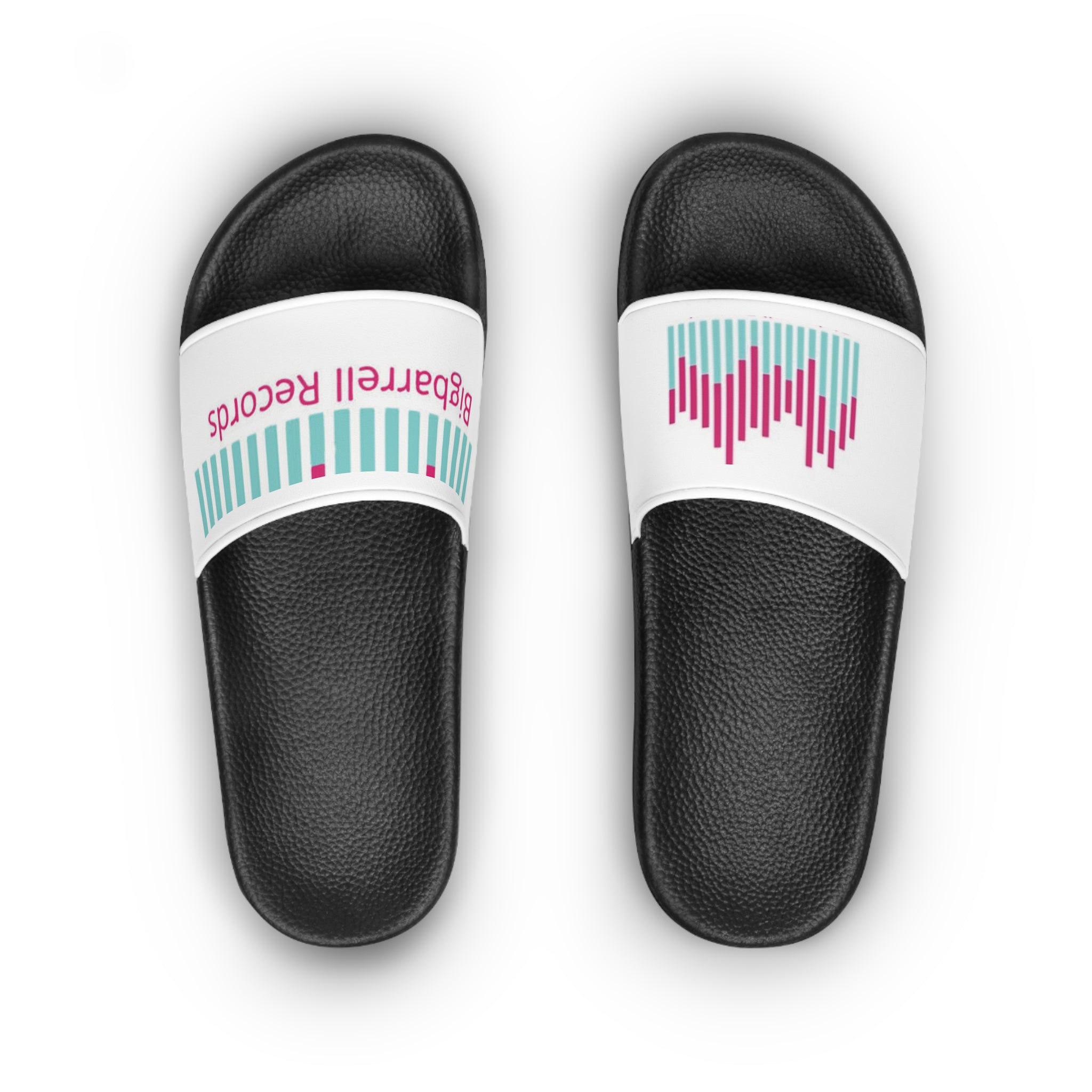 Women's Slide Sandals — Retro Soundwave Logo Slides (Bigbarrell Records)