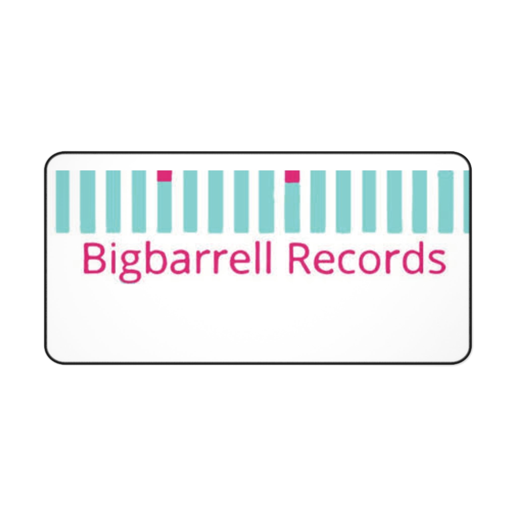 Bigbarrell Records Desk Mat — Retro Teal Keyboard Logo Mouse Pad for Music Producers