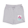 Audio Wave Graphic Sweatshorts — Minimalist Pink & Teal Music Bar Logo