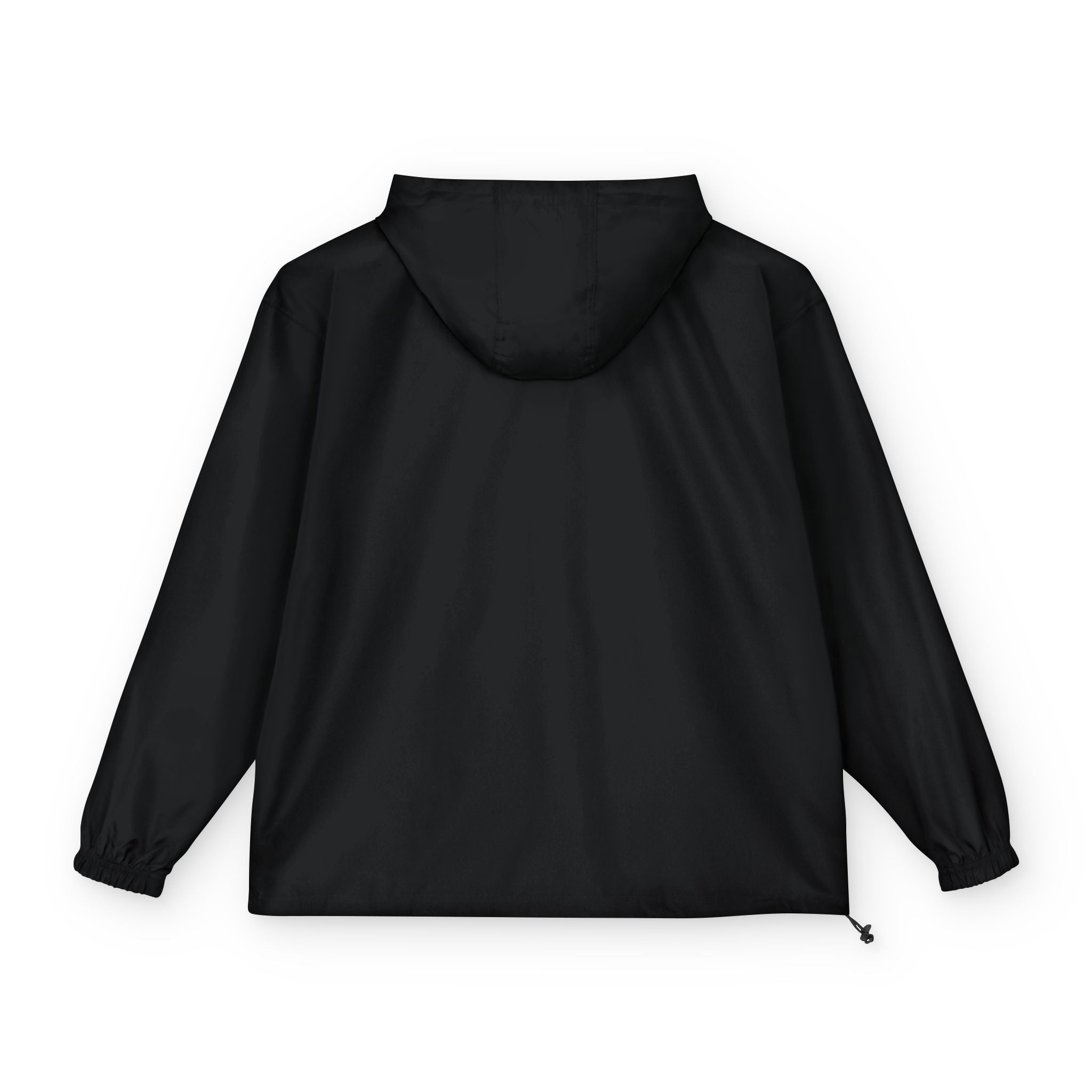 Orange Packable Anorak Jacket with Floral Patch — Lightweight Hooded Windbreaker