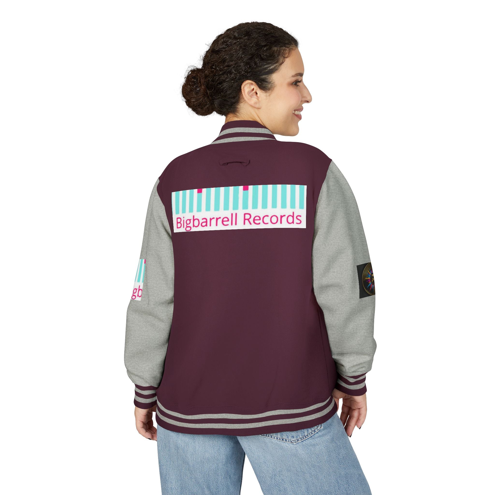 Letterman Jacket — Bigbarrell Records Retro Logo Varsity Jacket