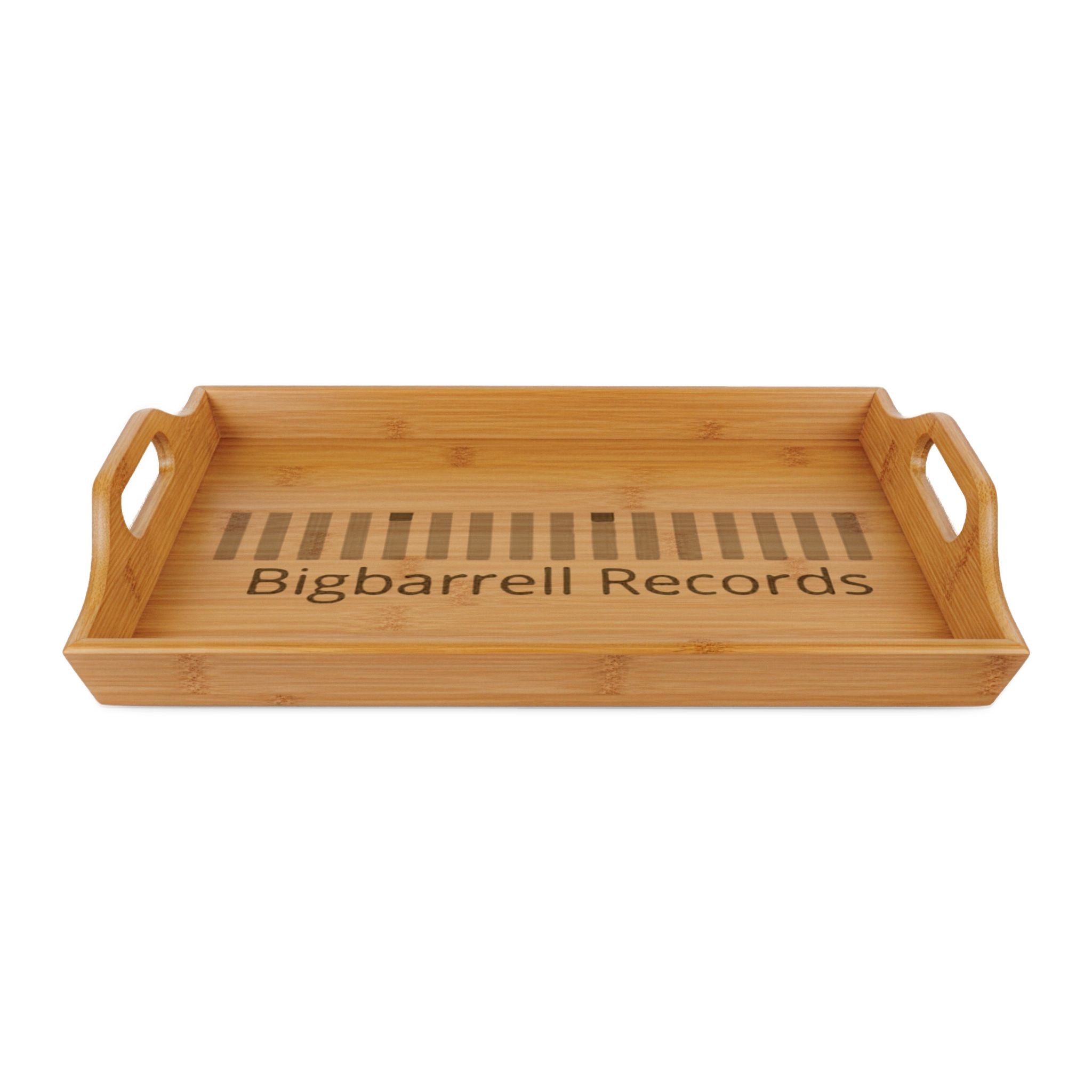 Engraved Bamboo Serving Tray — Personalized 'Bigbarrell' Wooden Breakfast & Charcuterie Tray