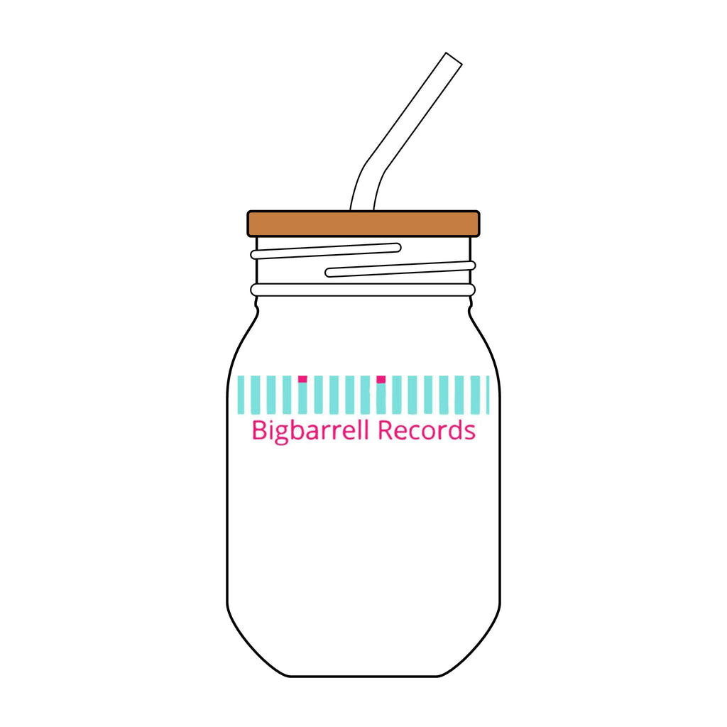16oz Engraved Sipper Glass with Straw — Bigbarrell Records Wave Design