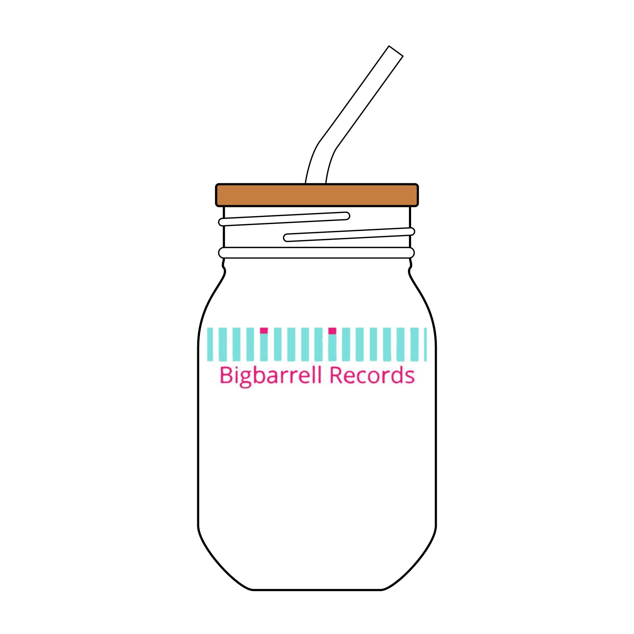 16oz Engraved Sipper Glass with Straw — Bigbarrell Records Wave Design