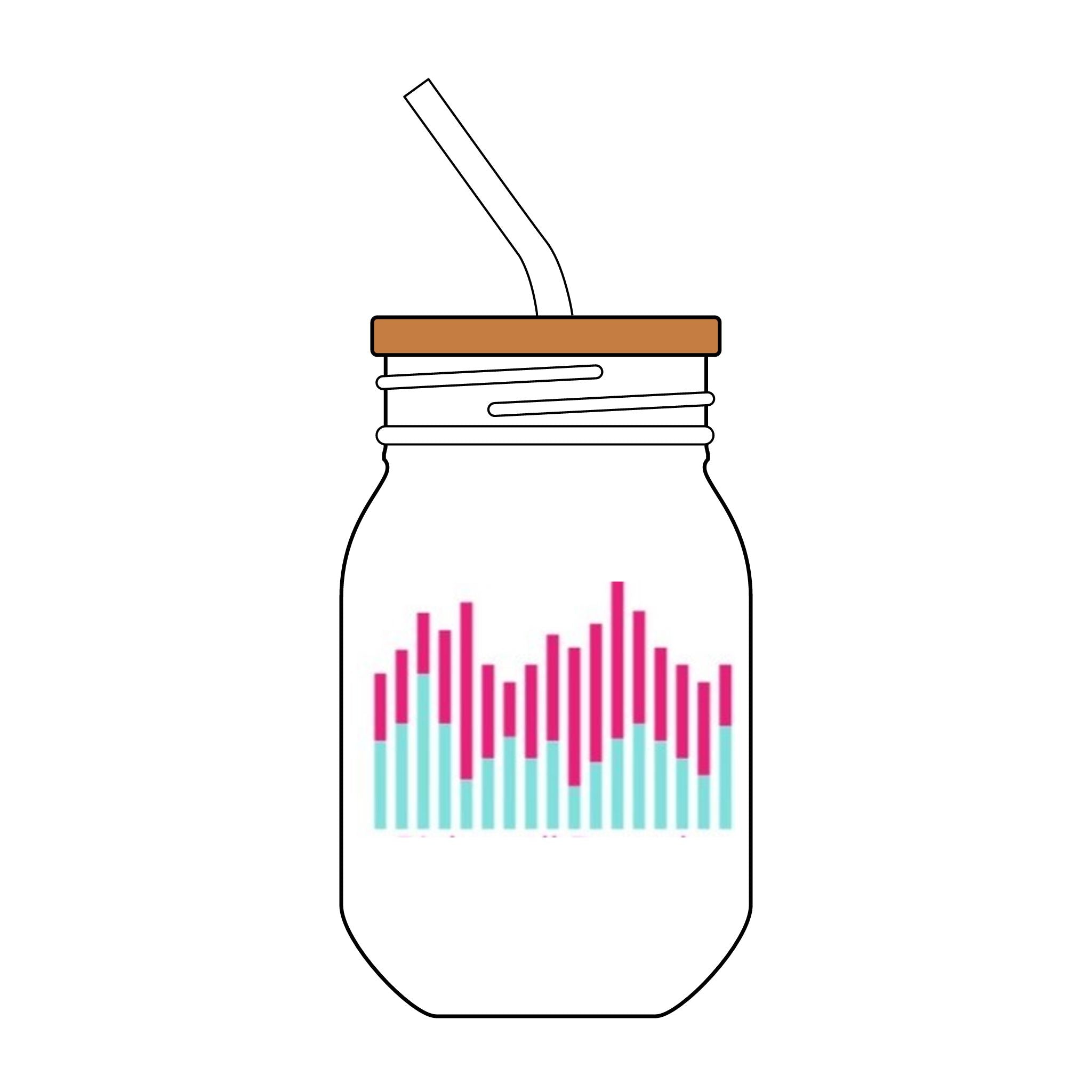 16oz Engraved Sipper Glass with Straw — Bigbarrell Records Wave Design