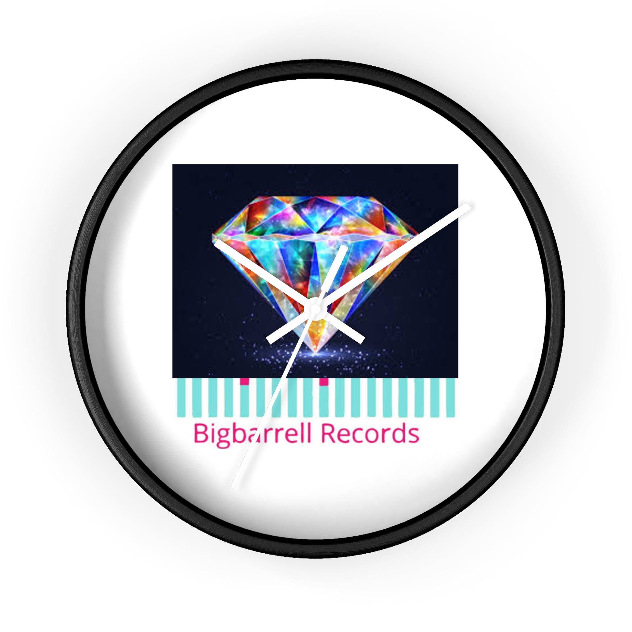 Bigbarrell Records Diamond Graphic Wall Clock — Colorful Geometric Music Studio Decor