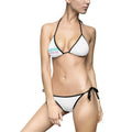 Retro Pastel Stripe Women's String Bikini — Tie-Side Swimsuit