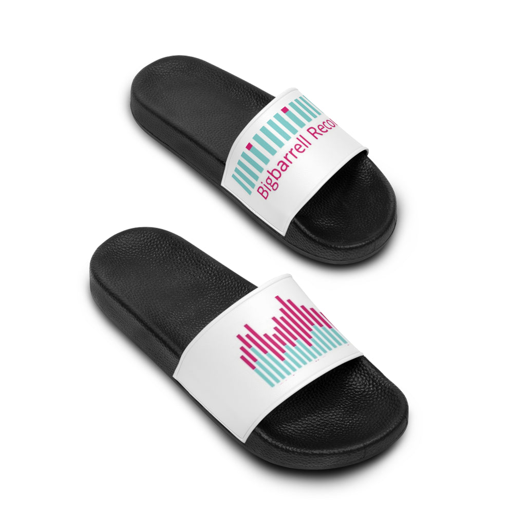 Women's Slide Sandals — Retro Soundwave Logo Slides (Bigbarrell Records)