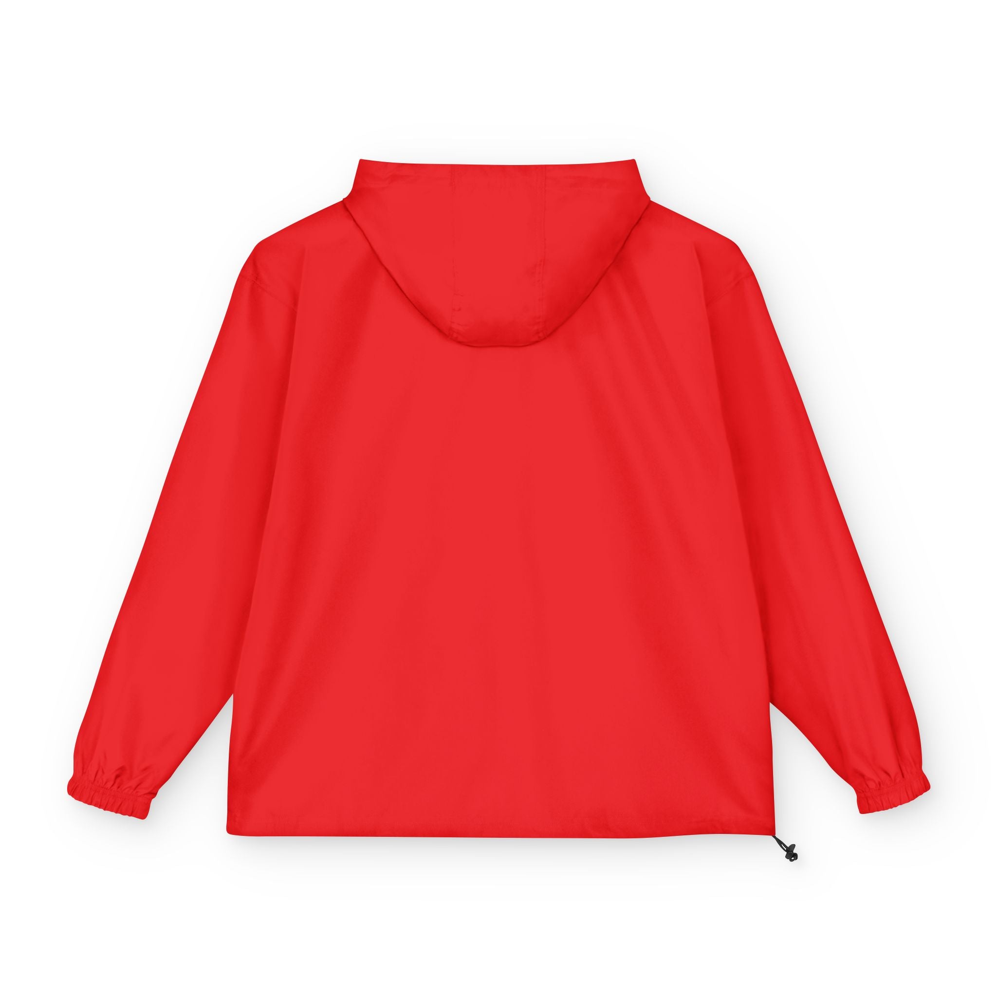 Orange Packable Anorak Jacket with Floral Patch — Lightweight Hooded Windbreaker