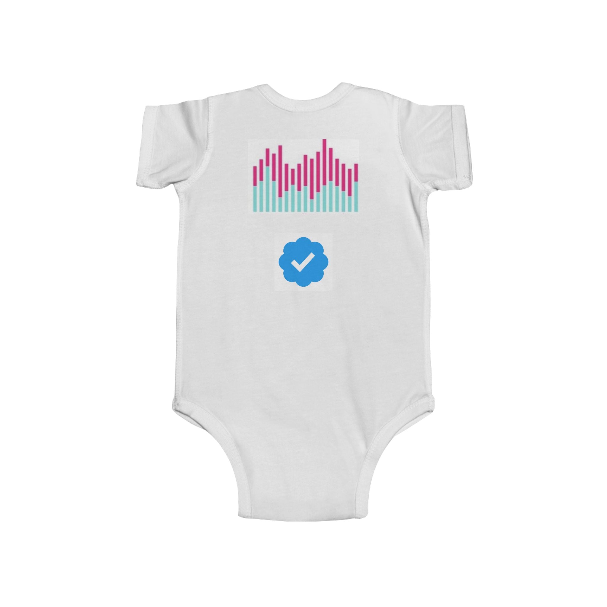 Infant Bodysuit — 'Bigamii Records' Baby Onesie with Colorful Soundwave & Verified Badge
