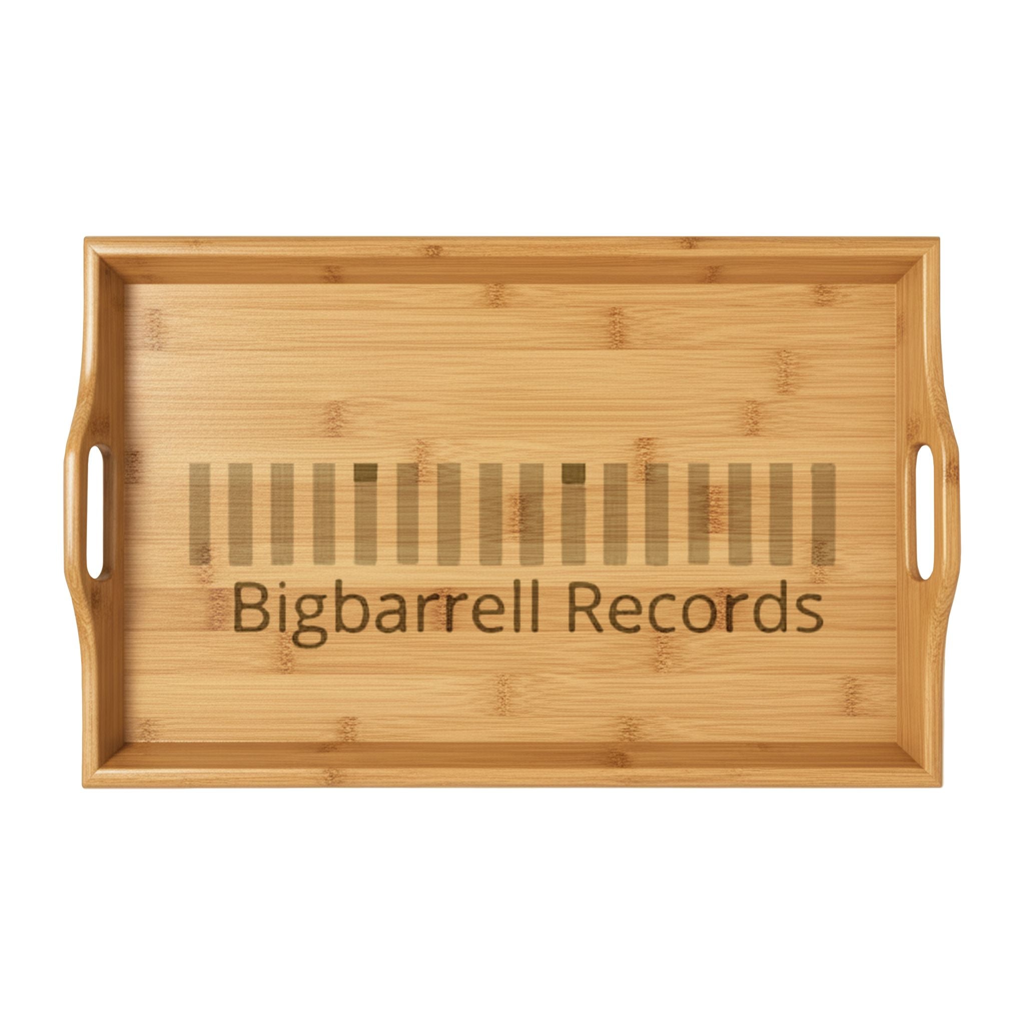 Engraved Bamboo Serving Tray — Personalized 'Bigbarrell' Wooden Breakfast & Charcuterie Tray