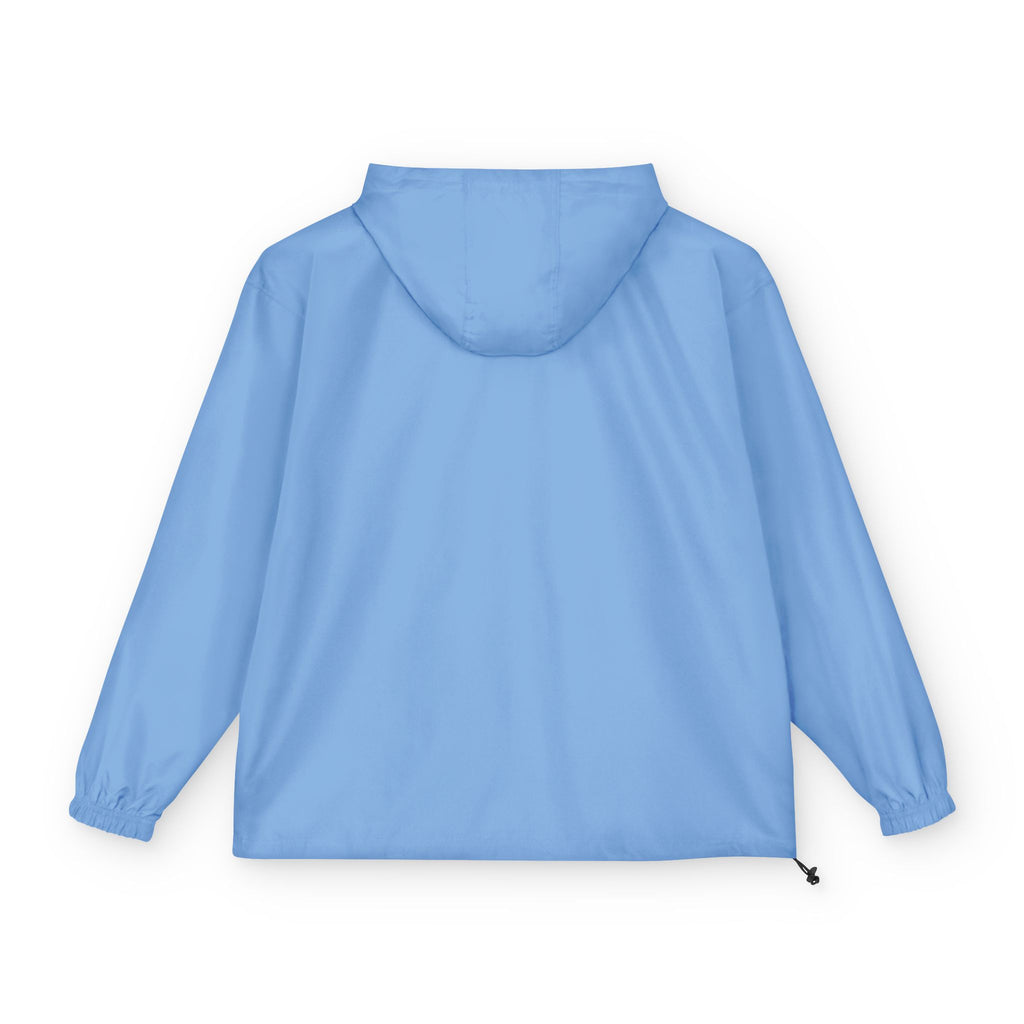 Orange Packable Anorak Jacket with Floral Patch — Lightweight Hooded Windbreaker