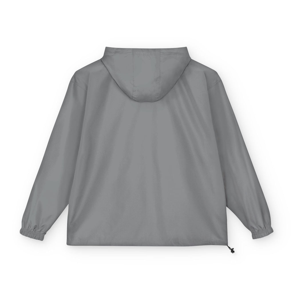 Orange Packable Anorak Jacket with Floral Patch — Lightweight Hooded Windbreaker