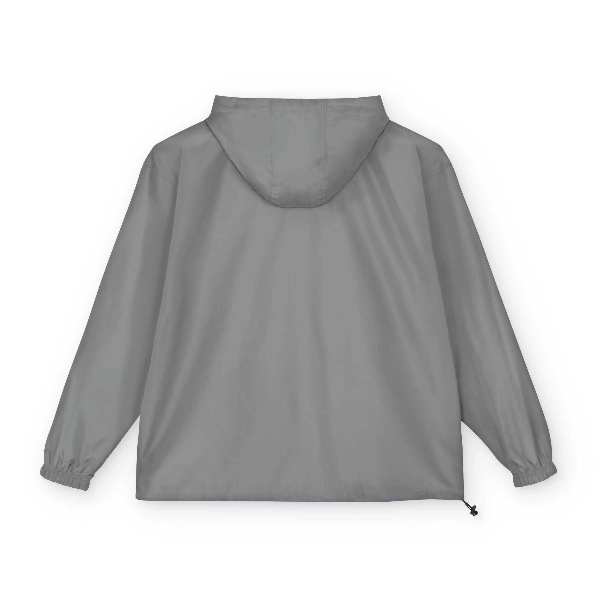 Orange Packable Anorak Jacket with Floral Patch — Lightweight Hooded Windbreaker