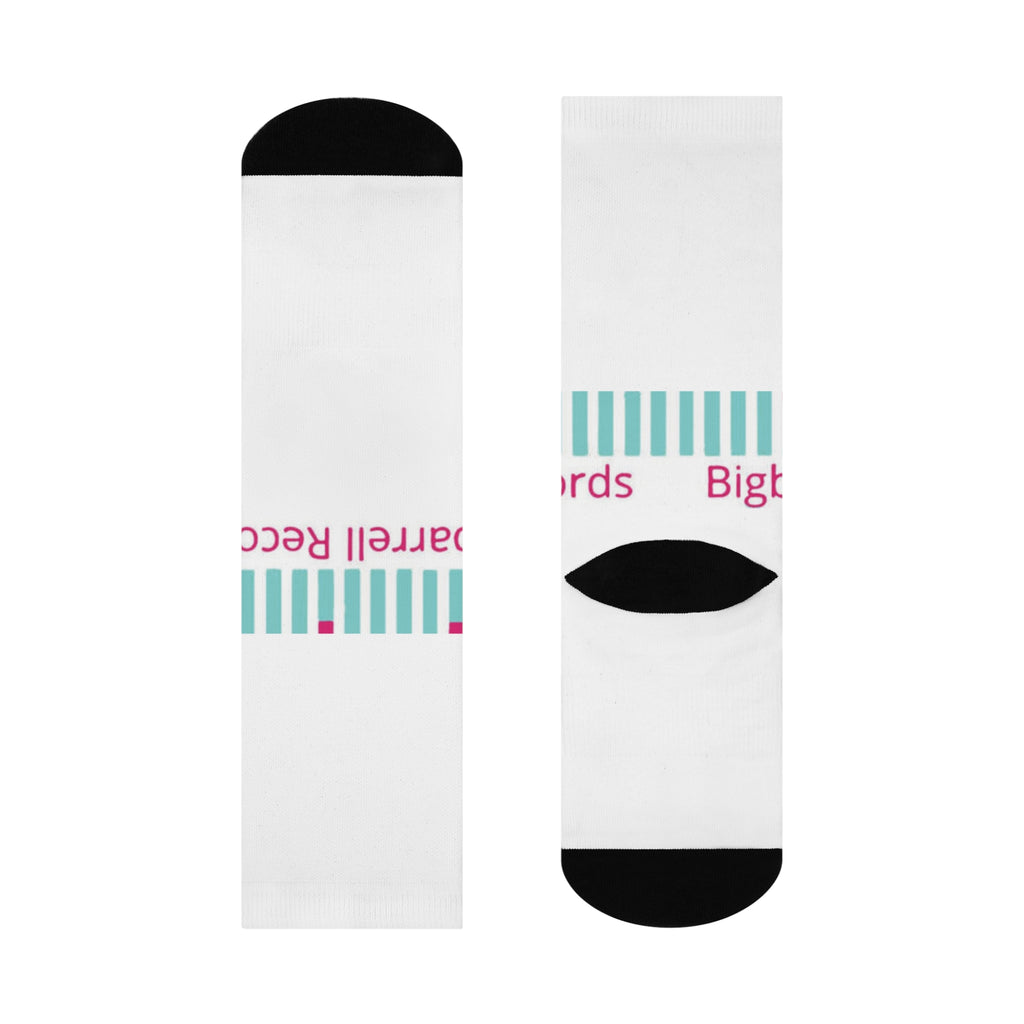 Music Wave Crew Socks — Custom Record Label Cushioned Socks