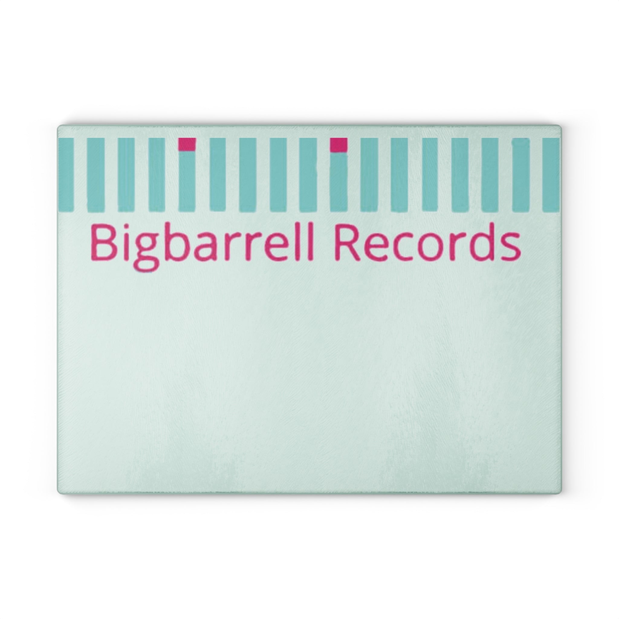Glass Cutting Board - Bigbarrell Records Design (Retro Mint & Pink)