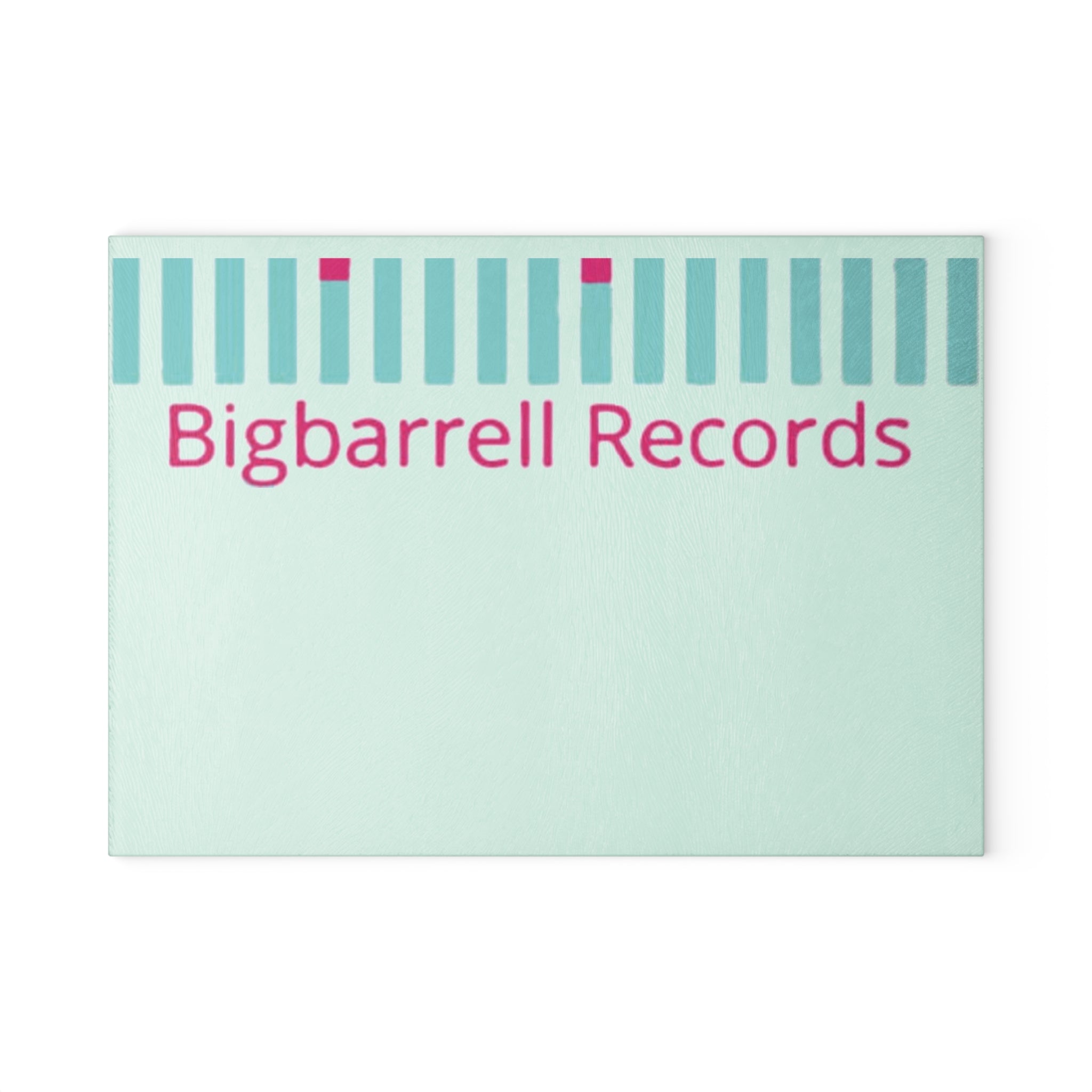 Glass Cutting Board - Bigbarrell Records Design (Retro Mint & Pink)