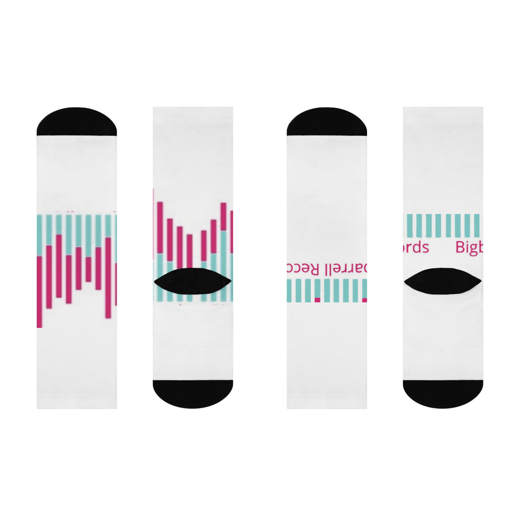 Music Wave Crew Socks — Custom Record Label Cushioned Socks