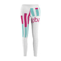 Graphic AOP Women's Leggings — Turquoise & Magenta Stripe Design
