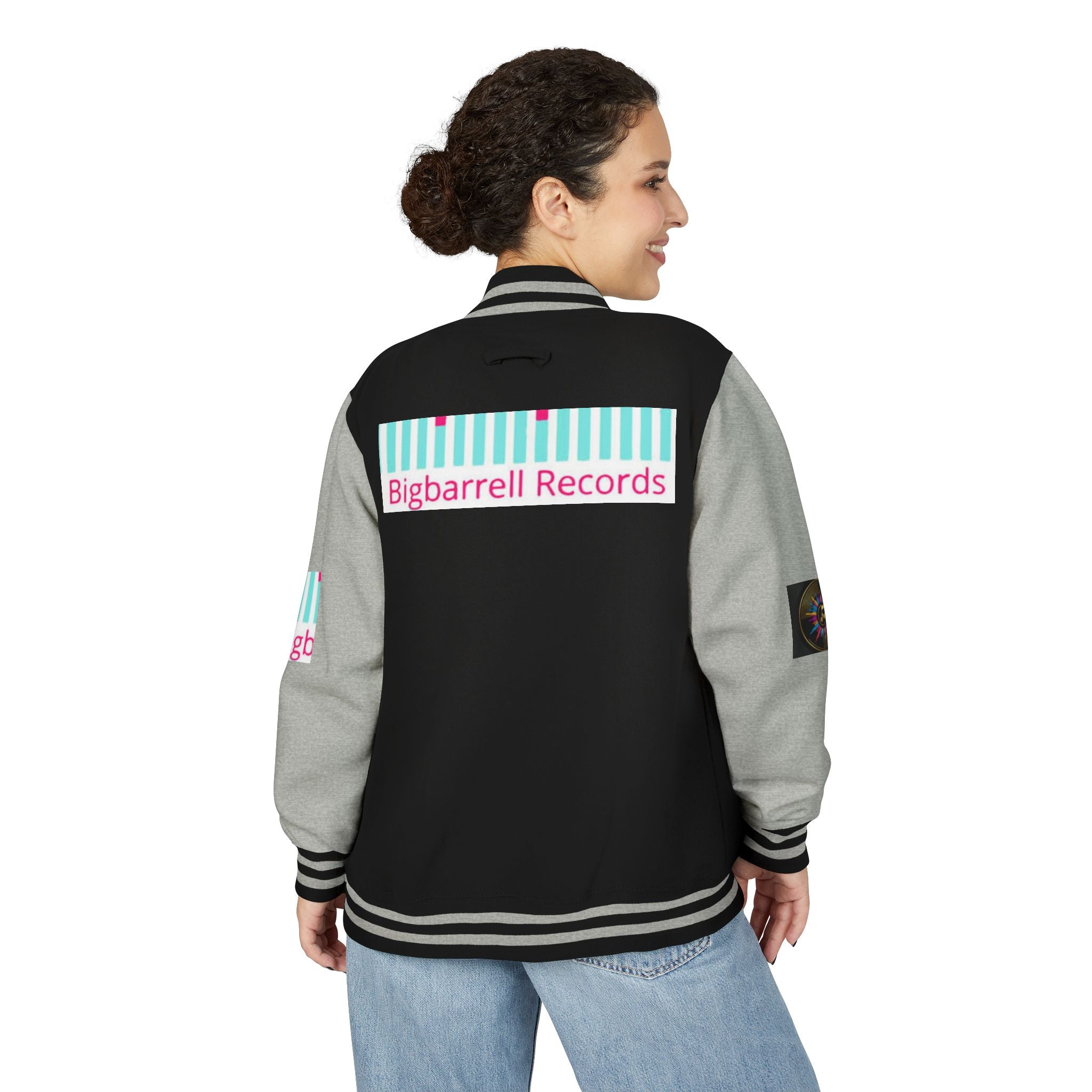 Letterman Jacket — Bigbarrell Records Retro Logo Varsity Jacket