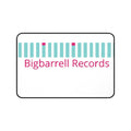 Bigbarrell Records Desk Mat — Retro Teal Keyboard Logo Mouse Pad for Music Producers