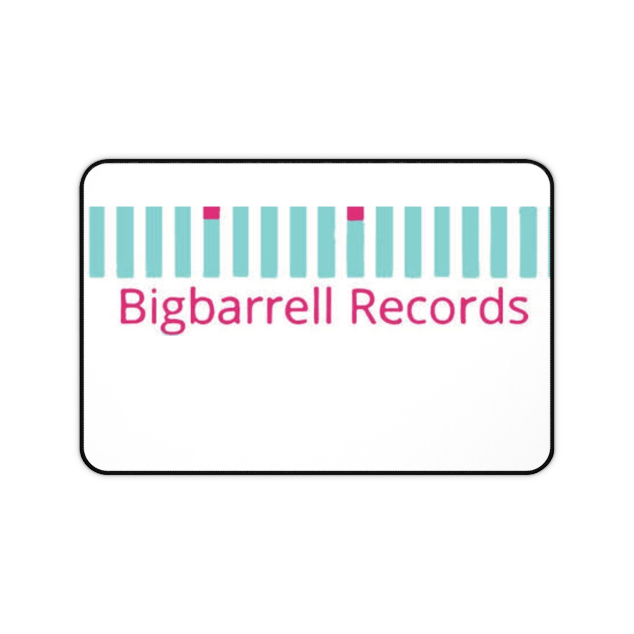 Bigbarrell Records Desk Mat — Retro Teal Keyboard Logo Mouse Pad for Music Producers